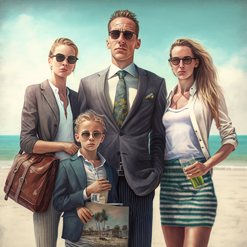 attorney with family on beach enjoying life